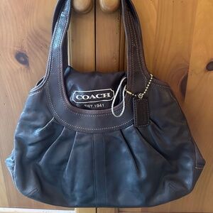 Beautiful Soft Leather Dark Brown Coach Bag